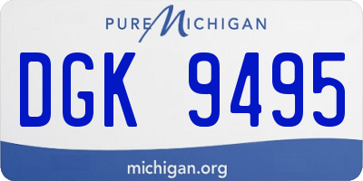 MI license plate DGK9495