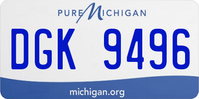 MI license plate DGK9496