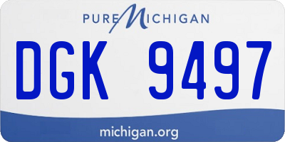 MI license plate DGK9497