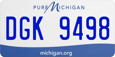 MI license plate DGK9498