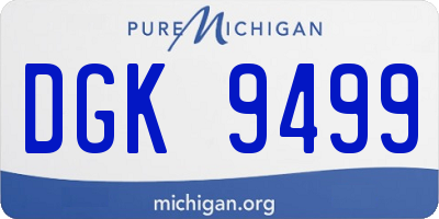 MI license plate DGK9499