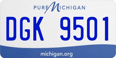 MI license plate DGK9501