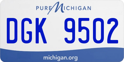 MI license plate DGK9502