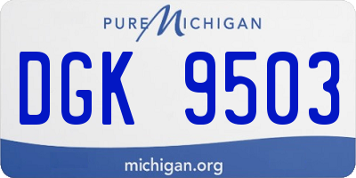 MI license plate DGK9503