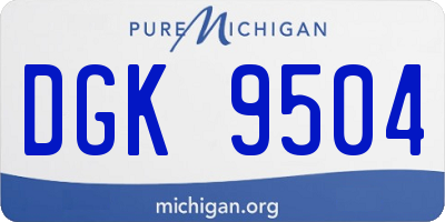 MI license plate DGK9504