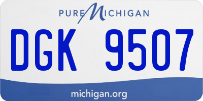 MI license plate DGK9507