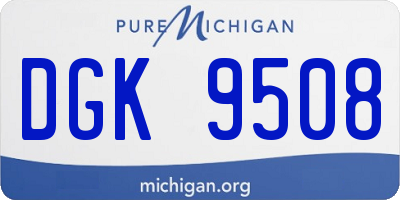 MI license plate DGK9508