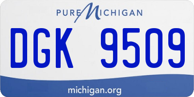 MI license plate DGK9509
