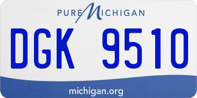 MI license plate DGK9510