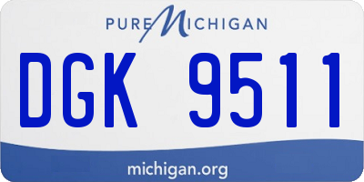 MI license plate DGK9511