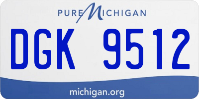MI license plate DGK9512