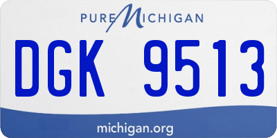 MI license plate DGK9513