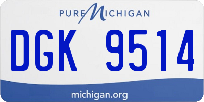 MI license plate DGK9514