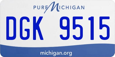 MI license plate DGK9515