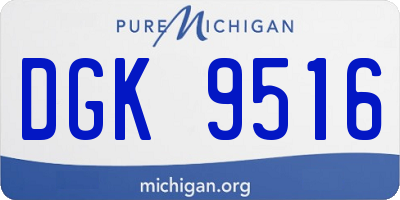 MI license plate DGK9516