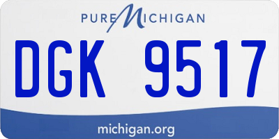 MI license plate DGK9517