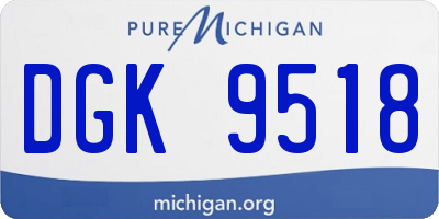 MI license plate DGK9518
