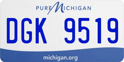 MI license plate DGK9519