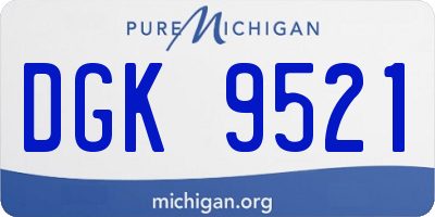MI license plate DGK9521