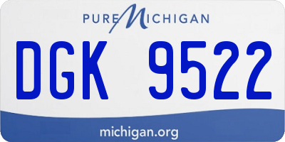 MI license plate DGK9522