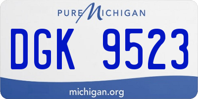 MI license plate DGK9523