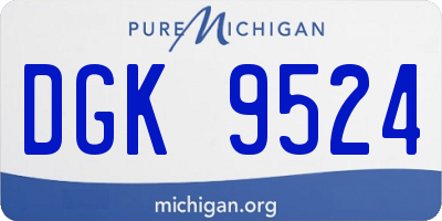 MI license plate DGK9524