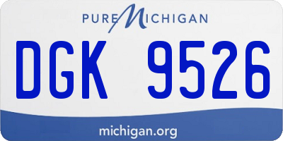 MI license plate DGK9526