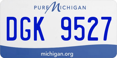 MI license plate DGK9527