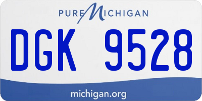 MI license plate DGK9528