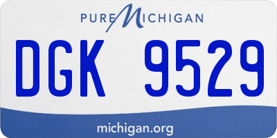 MI license plate DGK9529
