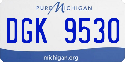 MI license plate DGK9530