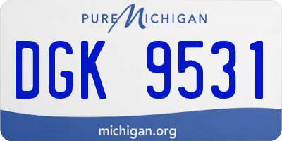 MI license plate DGK9531