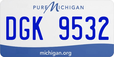 MI license plate DGK9532