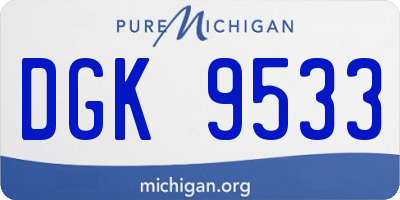 MI license plate DGK9533