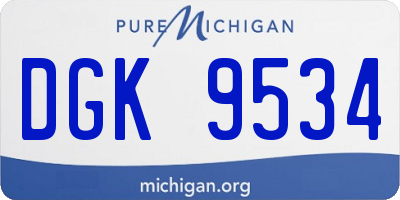 MI license plate DGK9534