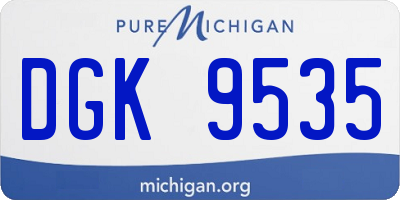 MI license plate DGK9535