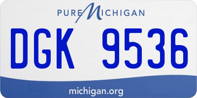 MI license plate DGK9536