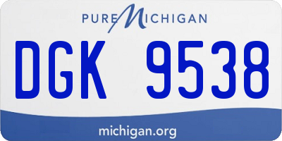MI license plate DGK9538