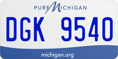 MI license plate DGK9540