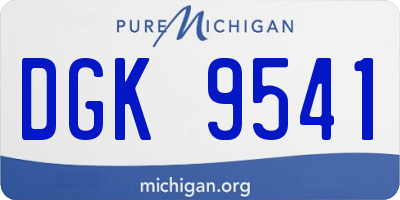 MI license plate DGK9541