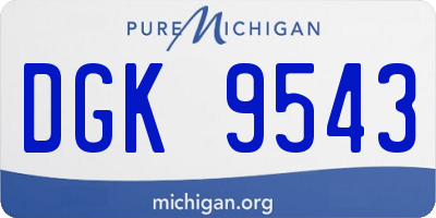 MI license plate DGK9543