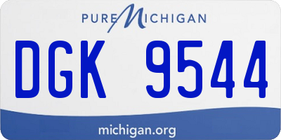 MI license plate DGK9544