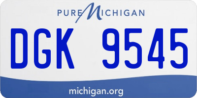 MI license plate DGK9545