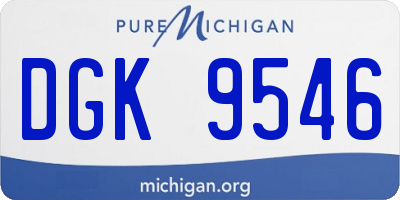 MI license plate DGK9546