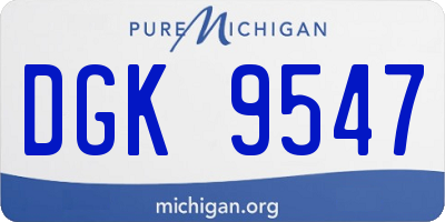 MI license plate DGK9547