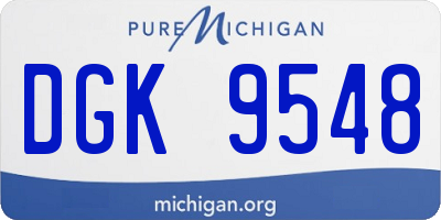 MI license plate DGK9548