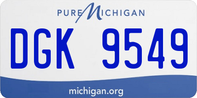 MI license plate DGK9549