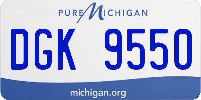 MI license plate DGK9550