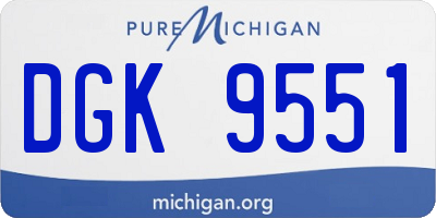 MI license plate DGK9551