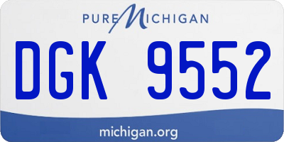 MI license plate DGK9552
